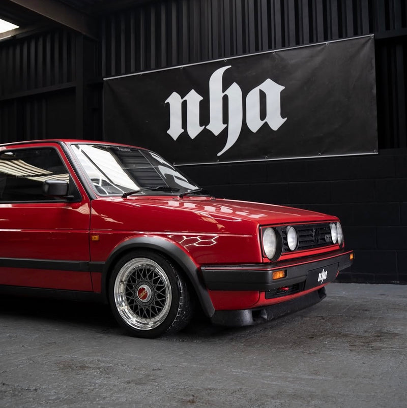 performance car in automotive workshop after servicing and upgrades